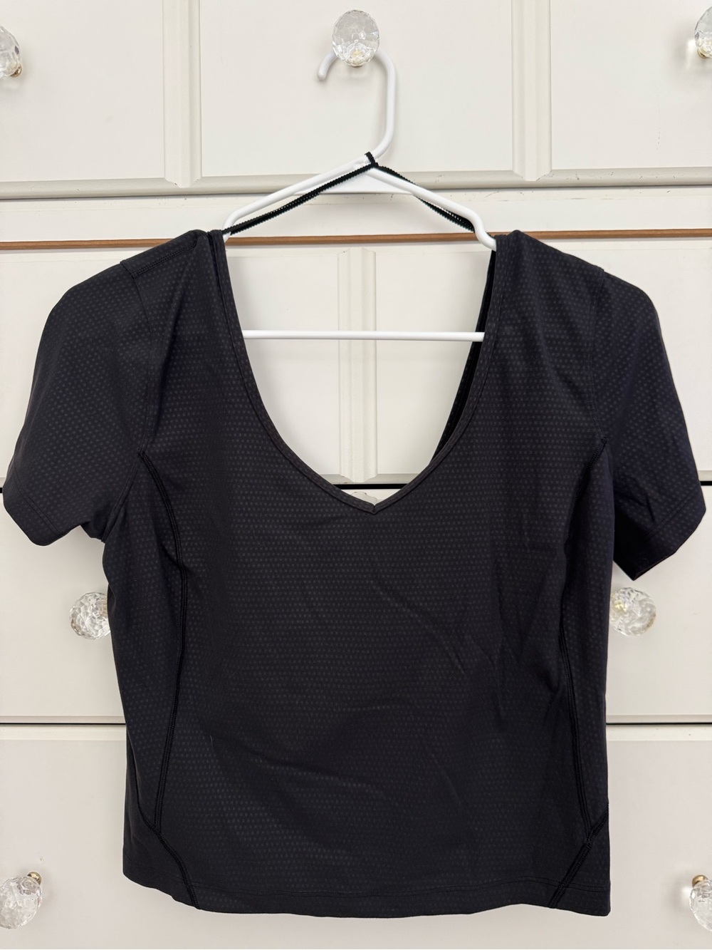 lululemon align Black V-Neck Short Sleeve Crop Top